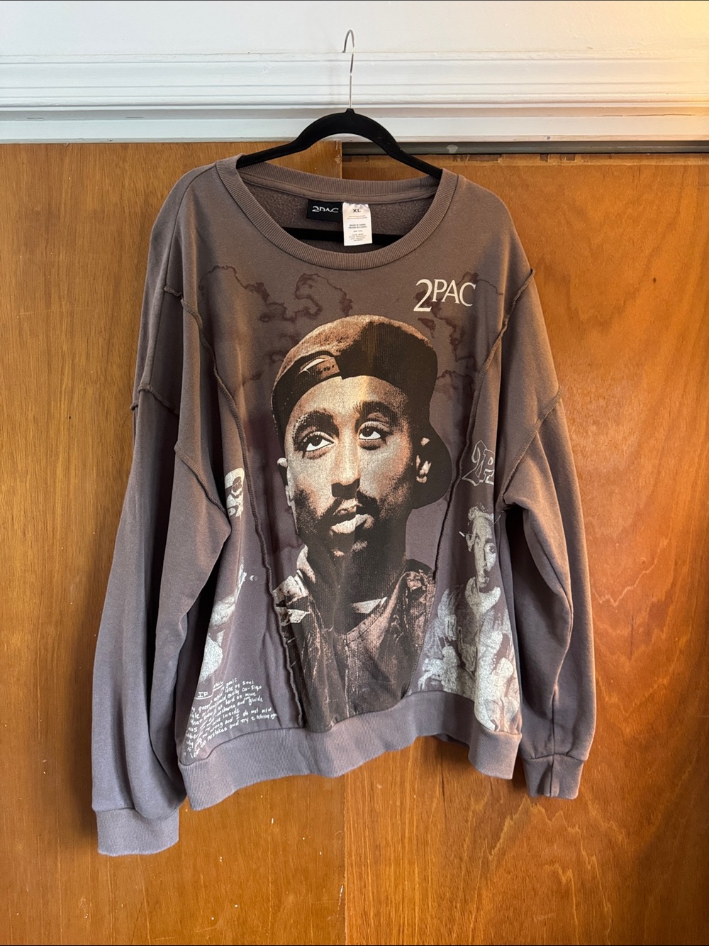 Graphic 2Pac NWOT Crewneck Sweater - Charcoal Gray
